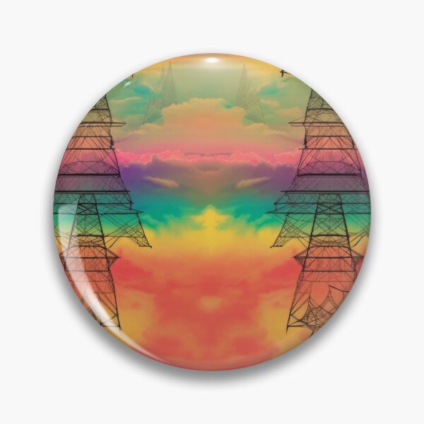Item preview, Dreamy Rainbow Sky Transmission Towers designed and sold by pinkal.