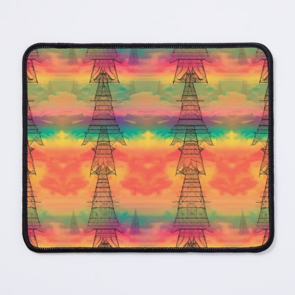 Item preview, Dreamy Rainbow Sky Transmission Towers designed and sold by pinkal.