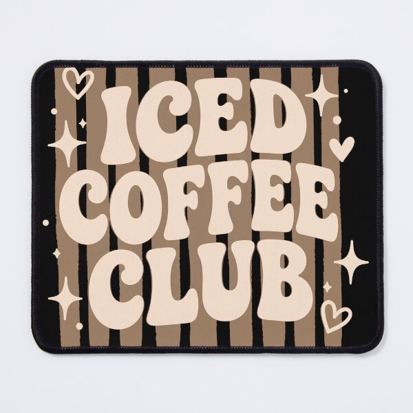 Item preview, Striped Iced Coffee Club Minimalist Bold Typography Coffee Lover Retro Aesthetic designed and sold by VGAfanatic.