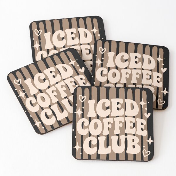 Item preview, Striped Iced Coffee Club Minimalist Bold Typography Coffee Lover Retro Aesthetic designed and sold by VGAfanatic.