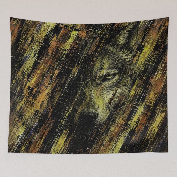 Item preview, Wolf Totem — Abstract Textured Wildlife Portrait designed and sold by Ingorgia Studio.