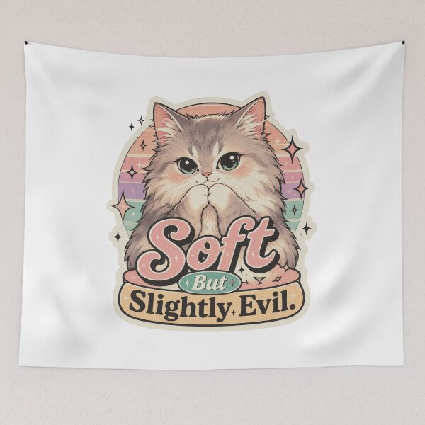 Item preview, Soft But Slightly Evil Cute Cat Meme designed and sold by olenapetol.
