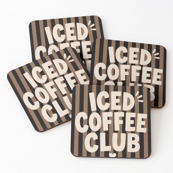 Item preview, Striped Iced Coffee Club Coffee Lover Retro Aesthetic designed and sold by VGAfanatic.
