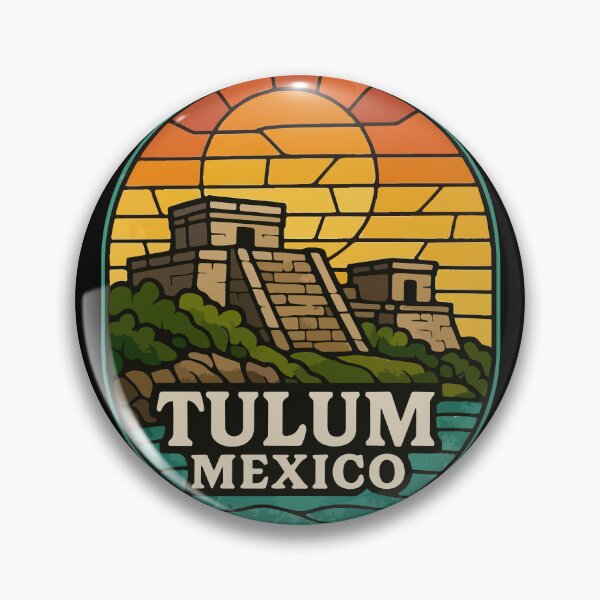 Item preview, Tulum Mexico Coast Mayan Ruins Stained Glass Travel designed and sold by TomFrontierArt.