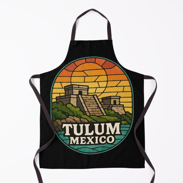 Item preview, Tulum Mexico Coast Mayan Ruins Stained Glass Travel designed and sold by TomFrontierArt.