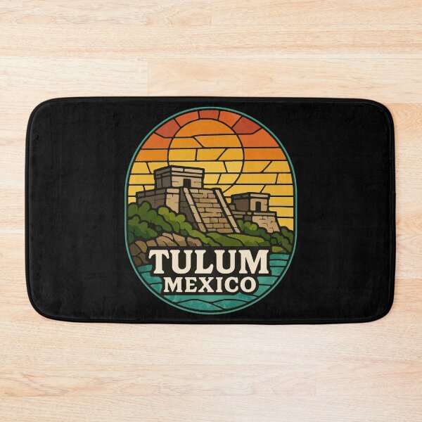 Item preview, Tulum Mexico Coast Mayan Ruins Stained Glass Travel designed and sold by TomFrontierArt.