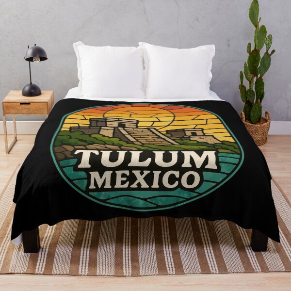 Item preview, Tulum Mexico Coast Mayan Ruins Stained Glass Travel designed and sold by TomFrontierArt.