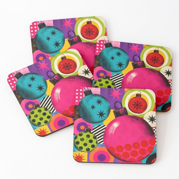 Item preview, Retro Christmas Ornaments Pop Art – Colorful Mid-Century Holiday Baubles designed and sold by GutyzDesignsES.