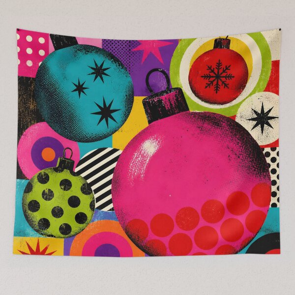 Item preview, Retro Christmas Ornaments Pop Art – Colorful Mid-Century Holiday Baubles designed and sold by GutyzDesignsES.