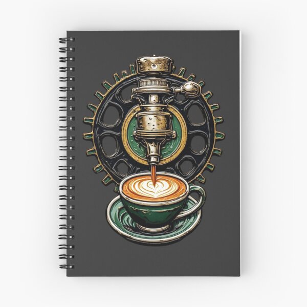 Item preview, Barista Mechanics – Emerald Green Espresso Machine & Heart Latte Art designed and sold by Shift-Bloom.