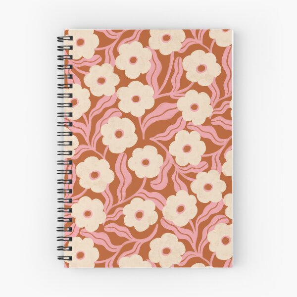 Item preview, Scattered Folk Daisy Floral in Pink & Terracotta designed and sold by Illustrated by Nat.