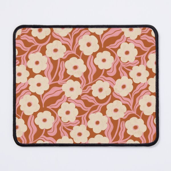 Item preview, Scattered Folk Daisy Floral in Pink & Terracotta designed and sold by Illustrated by Nat.