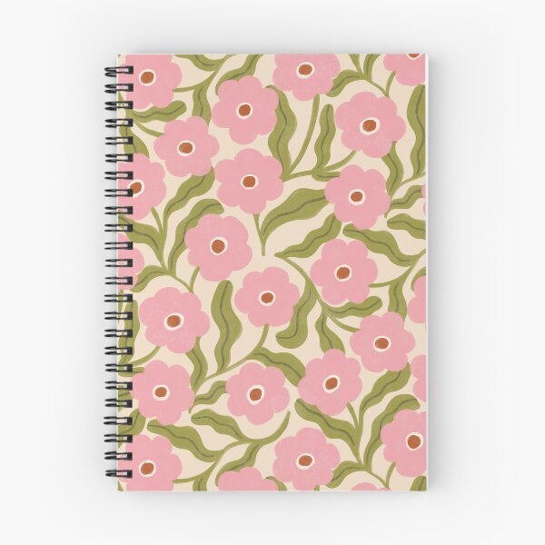 Item preview, Scattered Folk Daisy Floral in Pink & Olive Green designed and sold by Illustrated by Nat.