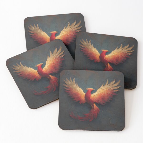 Item preview, Phoenix Fawkes Rising with Fiery Wings designed and sold by RossignolStudio.