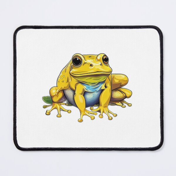 Item preview, Bright Yellow Bullfrog Blue Throat Illustration designed and sold by DreamDesignWear.