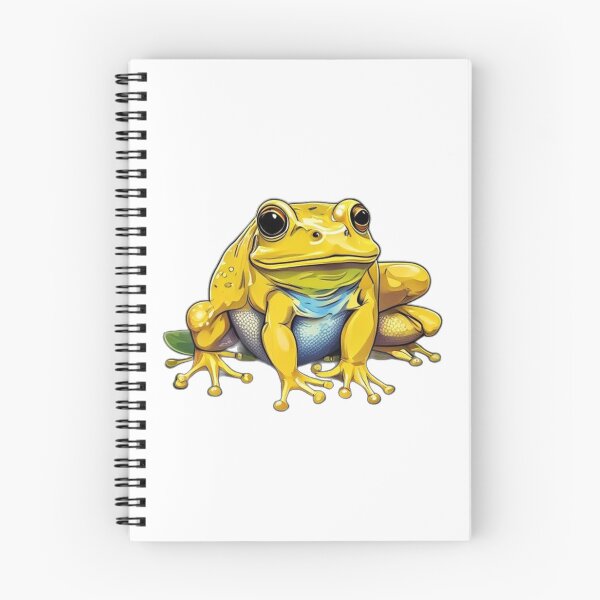 Item preview, Bright Yellow Bullfrog Blue Throat Illustration designed and sold by DreamDesignWear.