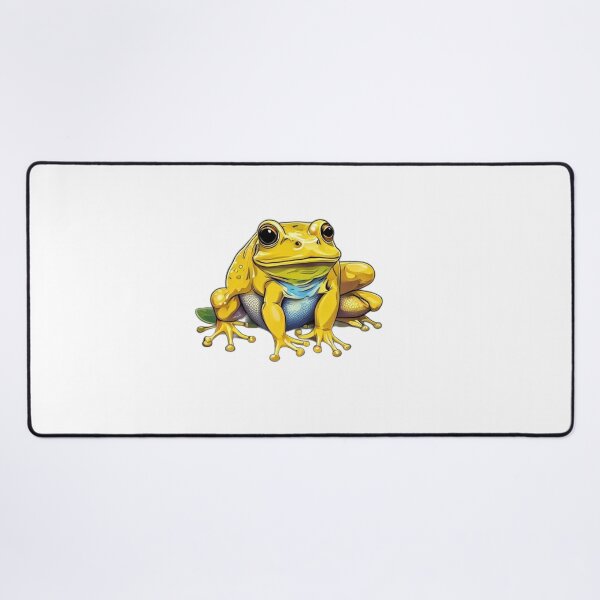 Item preview, Bright Yellow Bullfrog Blue Throat Illustration designed and sold by DreamDesignWear.