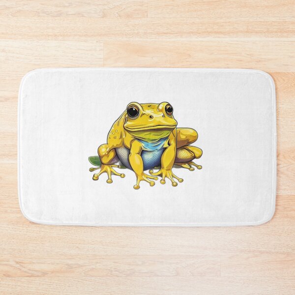 Item preview, Bright Yellow Bullfrog Blue Throat Illustration designed and sold by DreamDesignWear.