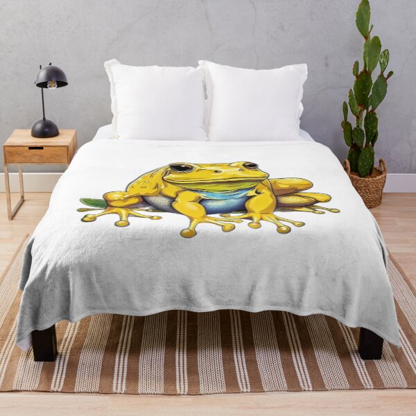 Item preview, Bright Yellow Bullfrog Blue Throat Illustration designed and sold by DreamDesignWear.