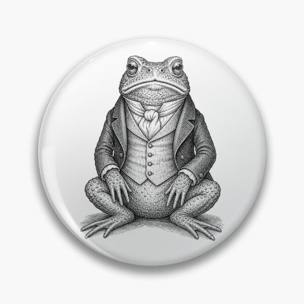 Item preview, Dapper Victorian Gentleman Toad Vintage Engraving, Absurd Frog Portrait, Dark Academia Cottagecore designed and sold by The Junto Shop.