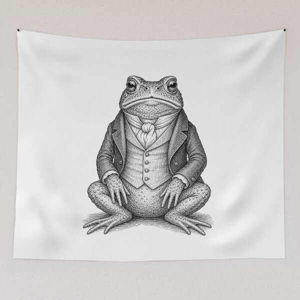 Item preview, Dapper Victorian Gentleman Toad Vintage Engraving, Absurd Frog Portrait, Dark Academia Cottagecore designed and sold by The Junto Shop.