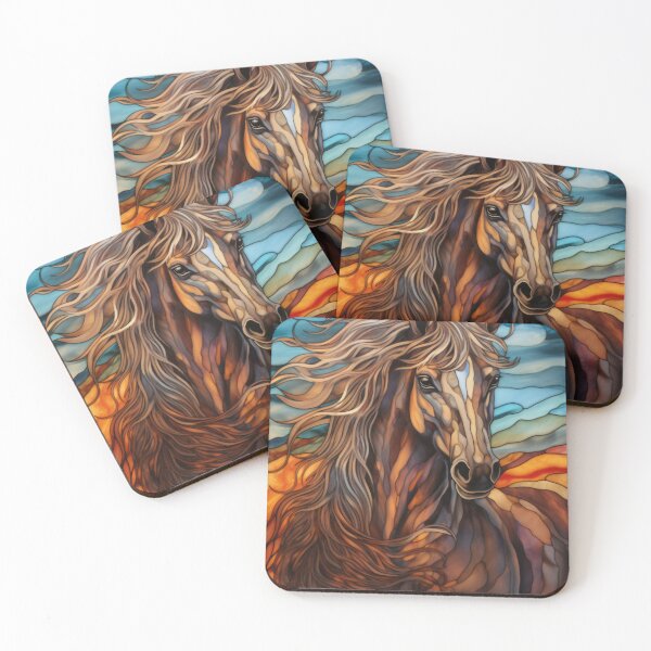 Item preview, Majestic Horse Stained Glass Portrait designed and sold by pinkal.