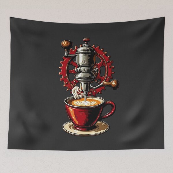 Item preview, Barista Mechanics – Royal Crimson Espresso Machine & Heart Latte Art designed and sold by Shift-Bloom.