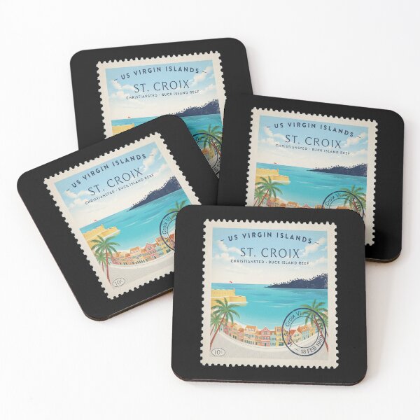 Artikelvorschau, St. Croix USVI Christiansted Buck Island Briefmarkenaufkleber entworfen und verkauft von stickercuffs.