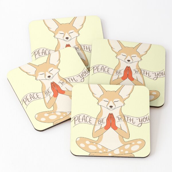 Item preview, Peace Be With You Fennec Fox | Cute Meditation Animal T-Shirt & Sticker Design designed and sold by designbyuzi.