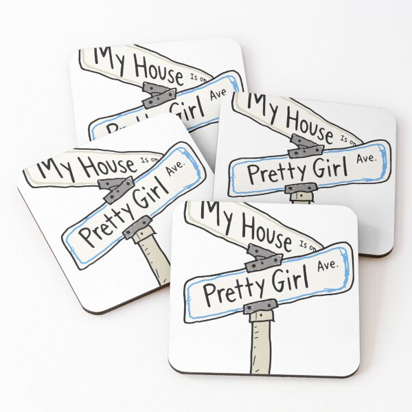 Item preview, Pretty Girl Ave Cream Blue Sign Art designed and sold by gringoods.