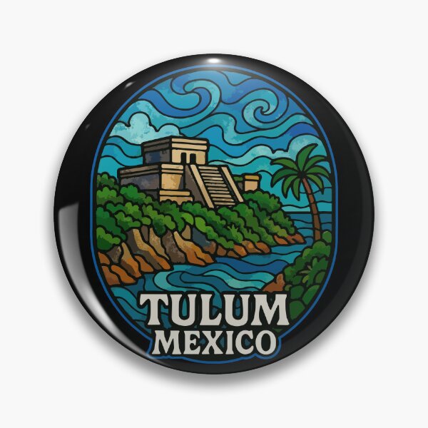 Item preview, Tulum Mexico Coast Mayan Ruins Stained Glass designed and sold by TomFrontierArt.