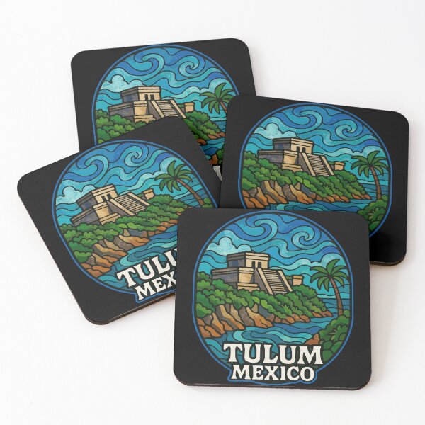 Item preview, Tulum Mexico Coast Mayan Ruins Stained Glass designed and sold by TomFrontierArt.