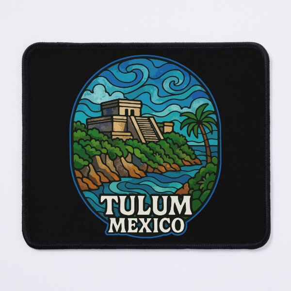 Item preview, Tulum Mexico Coast Mayan Ruins Stained Glass designed and sold by TomFrontierArt.