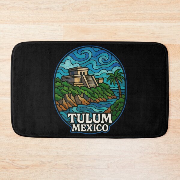 Item preview, Tulum Mexico Coast Mayan Ruins Stained Glass designed and sold by TomFrontierArt.