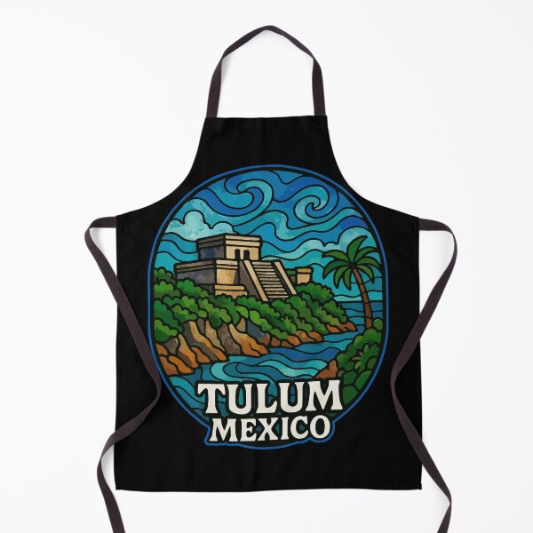 Item preview, Tulum Mexico Coast Mayan Ruins Stained Glass designed and sold by TomFrontierArt.