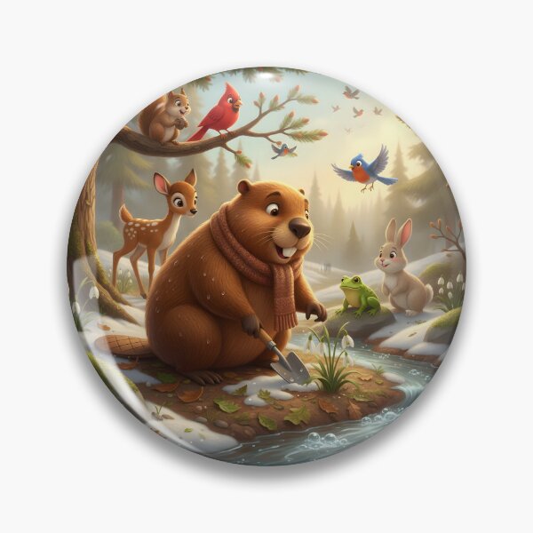 Item preview, Happy Beaver Adventures – The First Snowdrops designed and sold by Clothes With Smiling Animals Walt Gral.