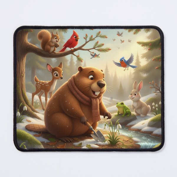 Item preview, Happy Beaver Adventures – The First Snowdrops designed and sold by Clothes With Smiling Animals Walt Gral.