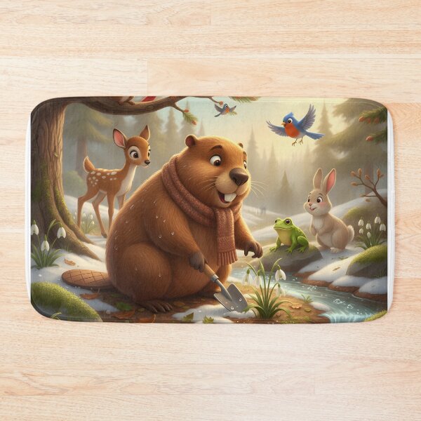 Item preview, Happy Beaver Adventures – The First Snowdrops designed and sold by Clothes With Smiling Animals Walt Gral.