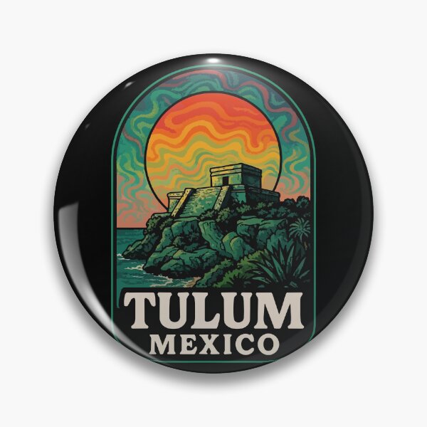 Item preview, Tulum Mexico Coast Mayan Ruins Trippy Art designed and sold by TomFrontierArt.