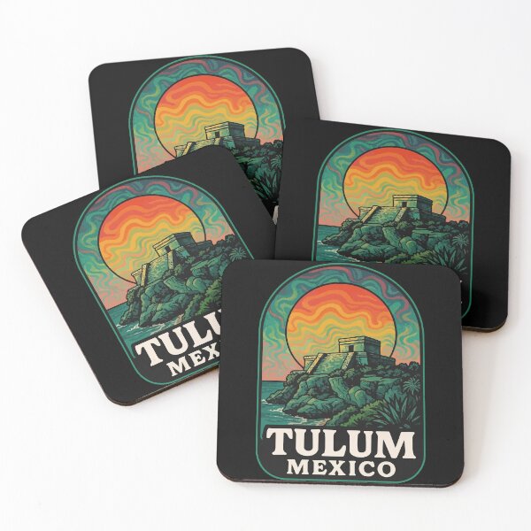 Item preview, Tulum Mexico Coast Mayan Ruins Trippy Art designed and sold by TomFrontierArt.
