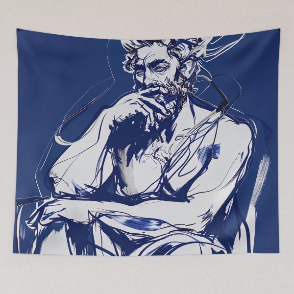 Item preview, Crius, Greek deity - Blue Abstract Art designed and sold by shadow-bloom.