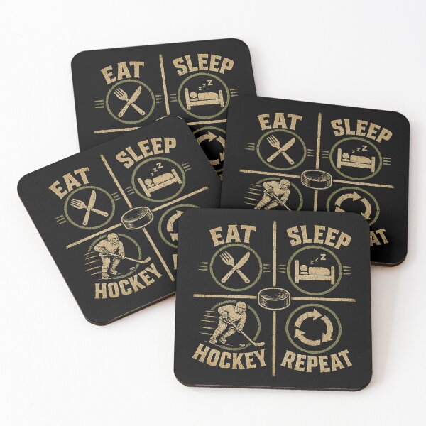 Item preview, Retro Eat Sleep Hockey Repeat designed and sold by Moizento.