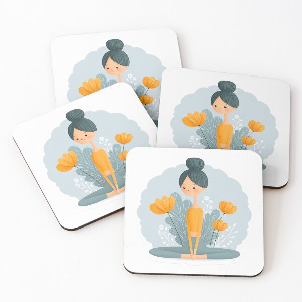 Item preview, cute cartoon girl yoga pose designed and sold by TanyaLovus.