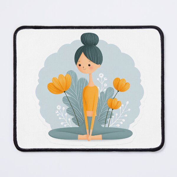 Item preview, cute cartoon girl yoga pose designed and sold by TanyaLovus.