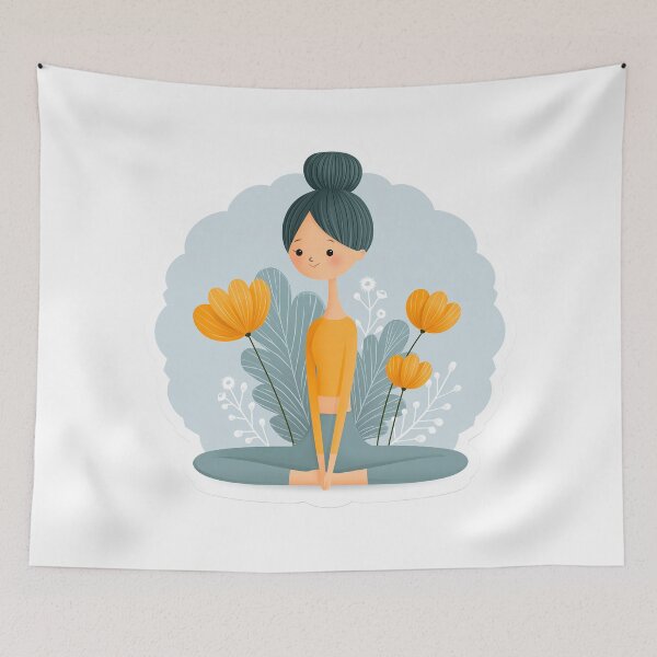 Item preview, cute cartoon girl yoga pose designed and sold by TanyaLovus.