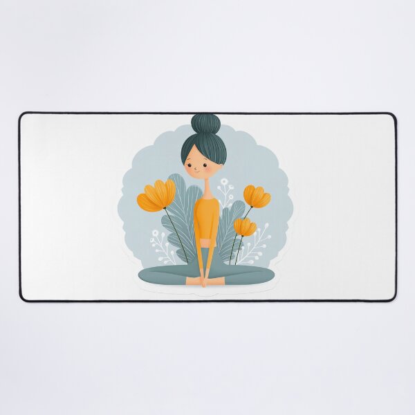 Item preview, cute cartoon girl yoga pose designed and sold by TanyaLovus.