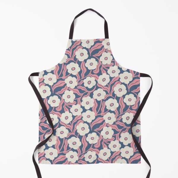 Item preview, Scattered Folk Daisy Floral in Slate Blue & Pink designed and sold by Illustrated by Nat.