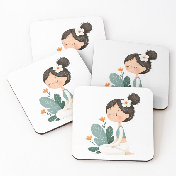 Item preview, cute cartoon girl yoga pose designed and sold by TanyaLovus.