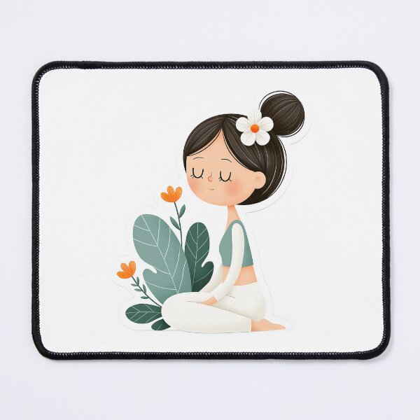 Item preview, cute cartoon girl yoga pose designed and sold by TanyaLovus.