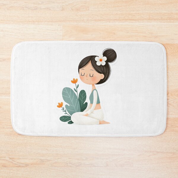 Item preview, cute cartoon girl yoga pose designed and sold by TanyaLovus.